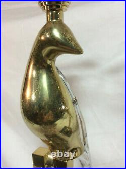 Vintage Nulco Bird Candle Stick Set Brass Crystal Marble Wedding Centerpiece