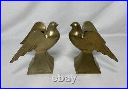 Vintage Pair Brass Metal Bird Candle Holders Pair Fixtures MCM Mid Century