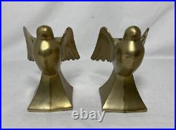 Vintage Pair Brass Metal Bird Candle Holders Pair Fixtures MCM Mid Century