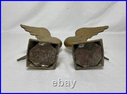 Vintage Pair Brass Metal Bird Candle Holders Pair Fixtures MCM Mid Century