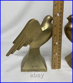 Vintage Pair Brass Metal Bird Candle Holders Pair Fixtures MCM Mid Century