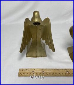 Vintage Pair Brass Metal Bird Candle Holders Pair Fixtures MCM Mid Century