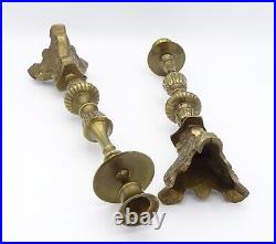 Vintage Pair Brass Tall French Style Church Altar Candlesticks