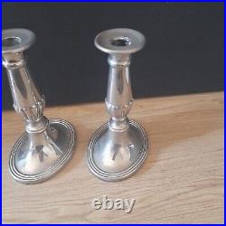 Vintage Pair Candlesticks Thomas Blakemore 6 Silverplate Neoclassical Art Deco