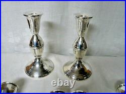 Vintage Pair Duchin Sterling Silver 3-Lite Candelabra / Candlesticks Convertible