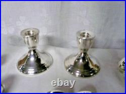 Vintage Pair Duchin Sterling Silver 3-Lite Candelabra / Candlesticks Convertible