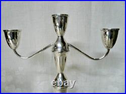 Vintage Pair Duchin Sterling Silver 3-Lite Candelabra / Candlesticks Convertible