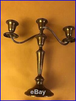 Vintage Pair Gorham 808/1 3-Light Sterling Silver Candelabra Candlesticks 11.5