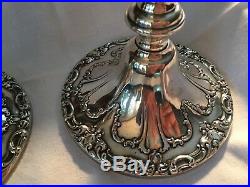 Vintage Pair Gorham Sterling Silver Chantilly Duchess Candlesticks 749