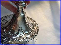 Vintage Pair Gorham Sterling Silver Chantilly Duchess Candlesticks 749