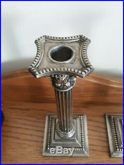 Vintage Pair Gorham Sterling Silver Column Candlesticks 3207
