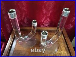 Vintage Pair Lucite DOROTHY THORPE Style Candle Holders Mid Century Modern MCM