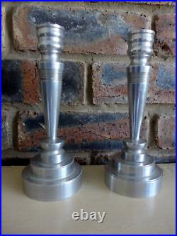 Vintage Pair Of Aluminium Candle Holder Handmade Unique Home Decoration