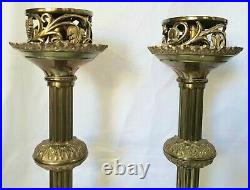 Vintage Pair Of Church Bronze Candelabra Candlesticks Tall 33 CM 13