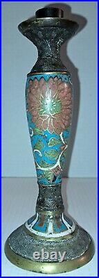 Vintage Pair Of Japanese Cloisonne Candle Sticks