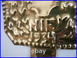 Vintage Pair Of Scandinavian Hand Made Brass Wall Sconce Candlesticks. 1934