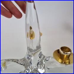Vintage Pair Schneider France Glass Candelabra Candlesticks One Sconce Missing