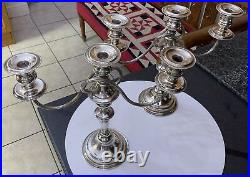 Vintage Pair Silver Plate A1 EPNS Rope Edge Candlesticks Candelabra