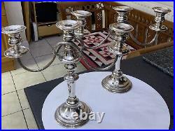 Vintage Pair Silver Plate A1 EPNS Rope Edge Candlesticks Candelabra