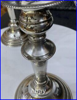 Vintage Pair Silver Plate A1 EPNS Rope Edge Candlesticks Candelabra