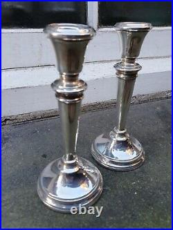 Vintage Pair Solid Silver Sterling 925 Birmingham 1962 S. J. Rose Candlesticks A