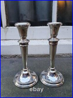 Vintage Pair Solid Silver Sterling 925 Birmingham 1962 S. J. Rose Candlesticks A