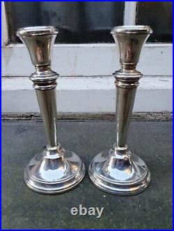 Vintage Pair Solid Silver Sterling 925 Birmingham 1962 S. J. Rose Candlesticks A