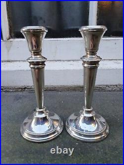 Vintage Pair Solid Silver Sterling 925 Birmingham 1962 S. J. Rose Candlesticks A