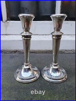 Vintage Pair Solid Silver Sterling 925 Birmingham 1962 S. J. Rose Candlesticks A