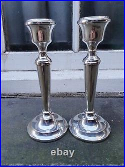 Vintage Pair Solid Silver Sterling 925 Birmingham 1968 A. T. Cammon Candlesticks C