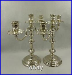 Vintage Pair Sterling Silver Candelabra London 1970 by Richard Comyns 30cms Tall