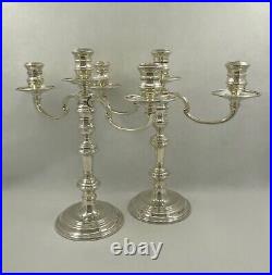 Vintage Pair Sterling Silver Candelabra London 1970 by Richard Comyns 30cms Tall