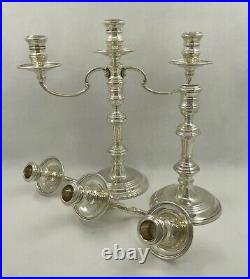 Vintage Pair Sterling Silver Candelabra London 1970 by Richard Comyns 30cms Tall