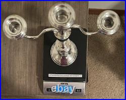 Vintage Pair Sterling Silver Crown Candelabra Candlestick Holders Convertible