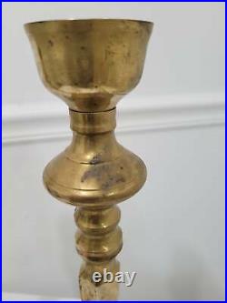 Vintage Pair Tall Brass Taper Candle Stick Candle Holder
