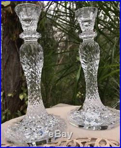 Vintage Pair Waterford Crystal Sea Jewel 10 Candlesticks Candle Holders Decor