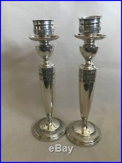 Vintage Pair of 11.25 Sterling Silver Ornate Candlesticks Not Monogrammed