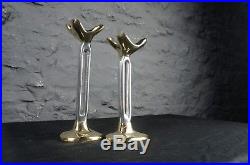 Vintage Pair of Brutalist Candlesticks by David Marshall Aluminium & Brass