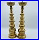 Vintage-Pair-of-Candlesticks-Tall-Pillar-Brass-1960s-Beehive-Midcentury-01-ilij