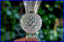 Vintage Pair of Germany Crystal Cut Glass Candlestick Home Cottage Art Collector
