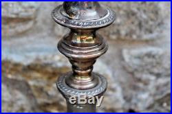 Vintage Pair of Large & Ornate Silverplate 3 Candle Candlestick Candelabras 21