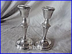 Vintage Pair of Silver Candlesticks Hallmarked for Birmingham 1982