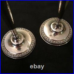 Vintage Pair of Sterling Silver Candlesticks (11) Marked Sterling Wax Filled
