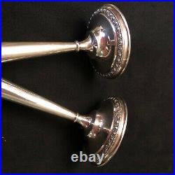 Vintage Pair of Sterling Silver Candlesticks (11) Marked Sterling Wax Filled