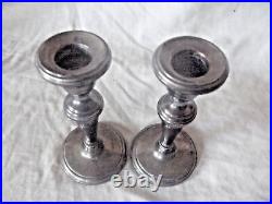 Vintage Pair of Unpolished Silver Candlesticks Hallmarked for Birmingham 1958