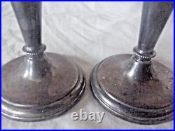 Vintage Pair of Unpolished Silver Candlesticks Hallmarked for Birmingham 1958