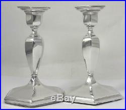 Vintage Pair of hallmarked Sterling Silver Candlesticks (12.5cm tall) 1958