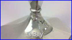 Vintage Pair of hallmarked Sterling Silver Candlesticks (12.5cm tall) 1958