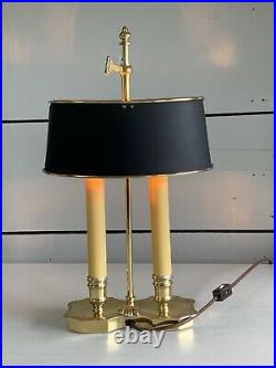 Vintage Petite Brass Bouillotte French Candlestick Lamp Frederick Cooper Style