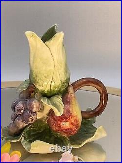 Vintage Porcelain Candle Stick Holder Porcelain Hand Painted Italy